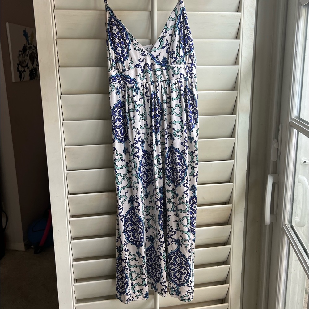 Nieves Lavi New York Blue Violet 100% Silk knee length Dress Size 2.